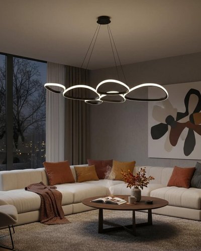 LED світильник підвісний Goldlux Petra 58W 4000K чорний 334053