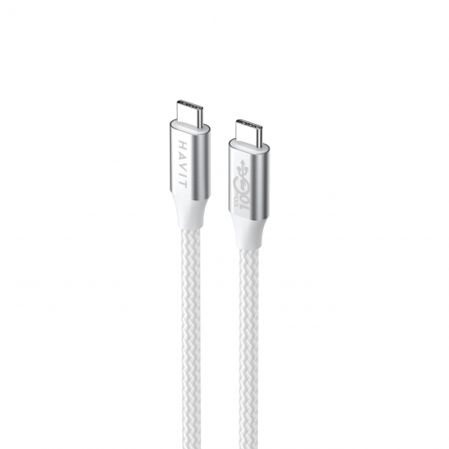 Кабель з'єднувальний зарядний HAVIT USB-C - USB-C PD100W 5A 1м White HV-CB6290