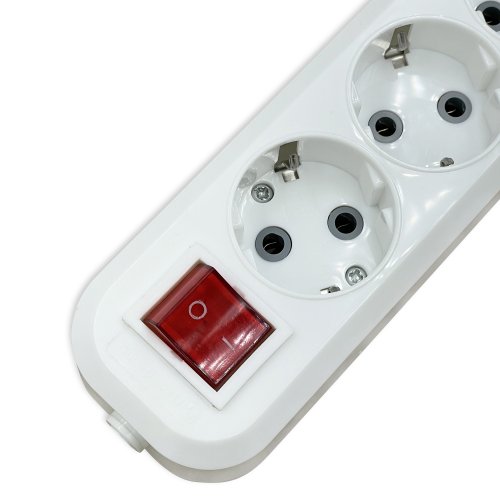 Колодка 6 гнізд з заземленням з кнопкою ElectroHouse EH-2207