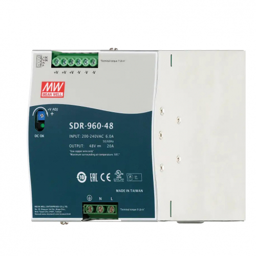 Блок питания на DIN-рейку Mean Well 960W 20A 48V SDR-960-48