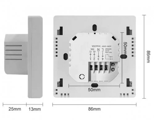 Wi-Fi терморегулятор для полу 4Heat AE-668 срібло 4HT.AE668W.WF