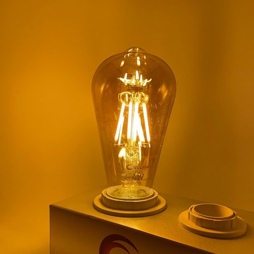 LED лампа Velmax V-FILAMENT-AMBER-ST64 4W E27 2200K 21-43-25