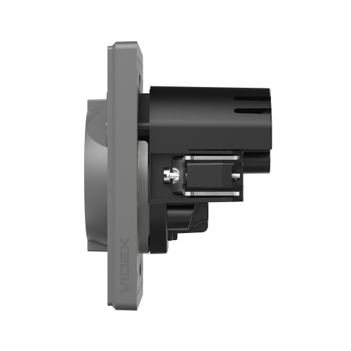 Розетка Videx Nota USB-A + USB-C 20W одинарная с заземлением серый графит VF-NT-SK1GUC-GR