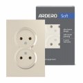 Розетка Ardero ER112-C Soft двойная без заземления шампань 8675 Розетка Ardero ER112-C Soft двойная без заземления шампань 8675
