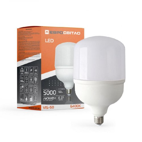 LED лампа Евросвет 50W Е27 6400K (VIS-50-E27) 000040891