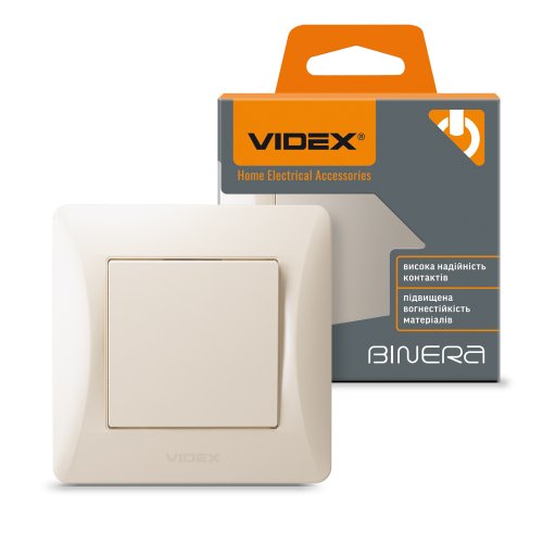 Выключатель Videx Binera кремовый 1кл VF-BNSW1-CR