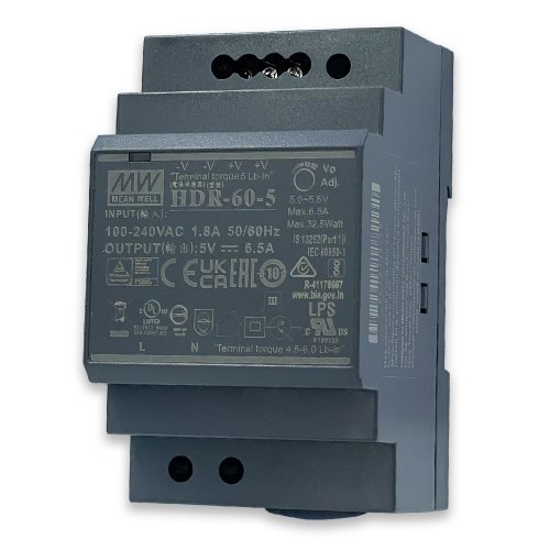 Блок питания Mean Well на DIN-рейку 60W 6.5A 5V HDR-60-5