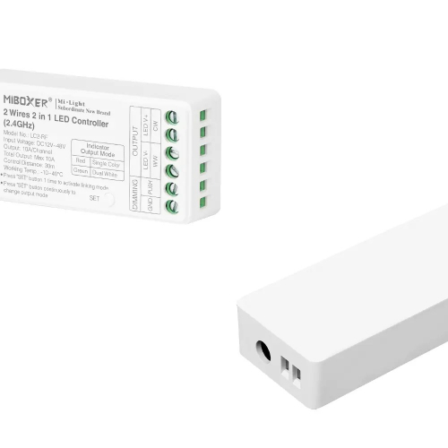 Контролер 2в1 Mi-Light Single White/CCT 2.4GHz 10A DC12V~48V TK LC2-RF