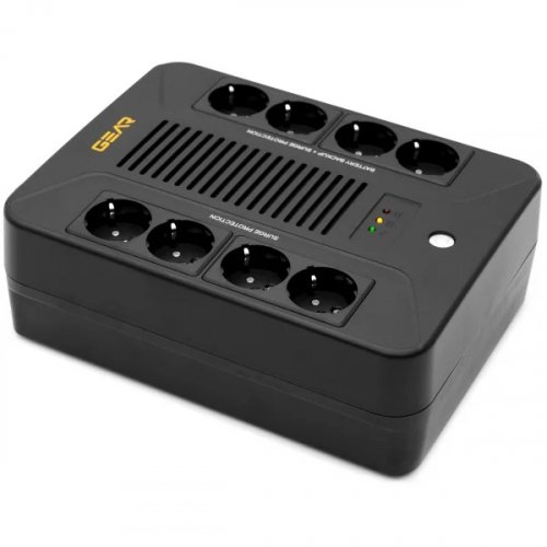 ИБП непрерывного действия Gear UPS 850VA 510W AVR 8Schuko plastic case RJ45+USB GU-850PLUS6