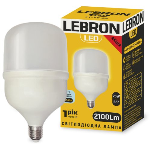 Світлодіодна LED лампа Lebron L-А90 25W Е27 6500K 11-18-05