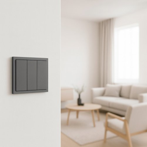 Выключатель Ardero EV113-G Soft трехклавишный серый 8709