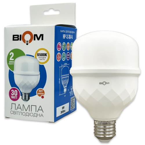LED лампа Biom 30W E27 6500К T80 HP-2-30-6