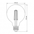 LED лампа VIDEX Filament G125FAD 7W E27 2200K с диммером VL-G125FAD-07272
