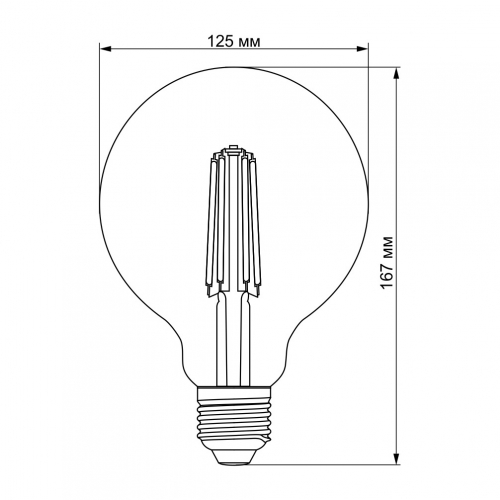 Світлодіодна лампа VIDEX Filament G125FAD 7W E27 2200K з диммером VL-G125FAD-07272