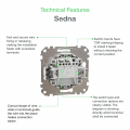 Выключатель одноклавишный Schneider Sedna Design проходной IP20 белый SDD111107