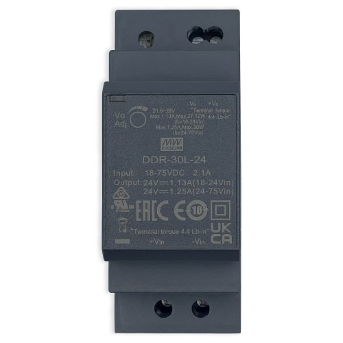 Изолированный DC/DC-преобразователь Mean Well на DIN-рейку 30W 1.25A 24V DDR-30L-24