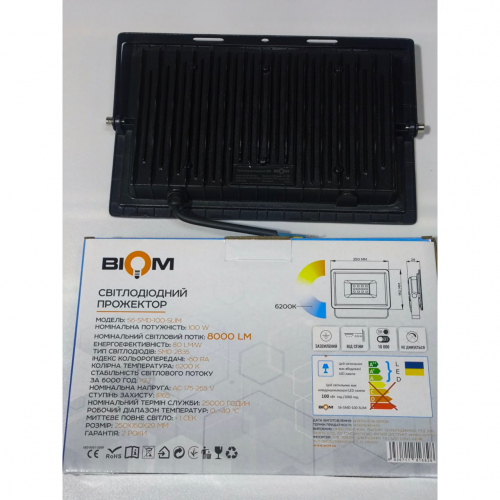 LED прожектор Biom 100W 6200К IP65 220V S6-SMD-100-Slim