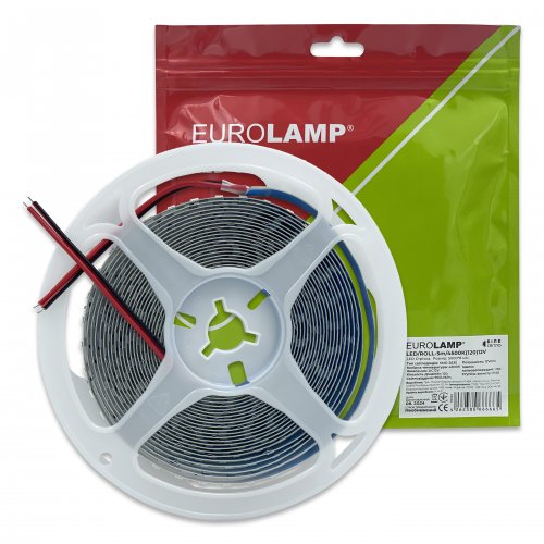 LED стрічка Eurolamp SMD2835 120шт/м 12W/м IP20 12V 4500K LED/ROLL-5m/4500K(120)12V