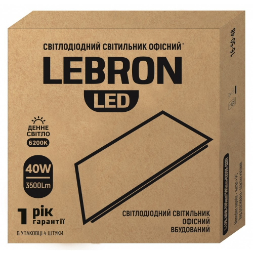 Світлодіодна LED панель Lebron L-LPR 40W 6200K 16-50-48