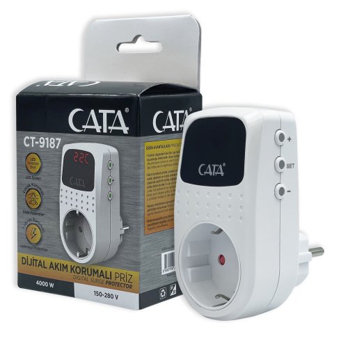 Реле напряжения в розетку Евросвет CATA CT-9187 4000W 000060288