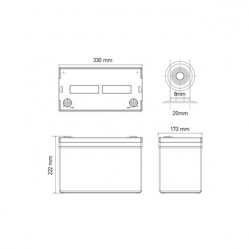 Акумуляторна батарея Euroelectric гелева 12V 100Ah Battery-12/100(G)