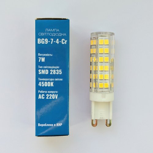 Світлодіодна лампа Biom G9 7W 4500K BG9-7-4-Cr1371