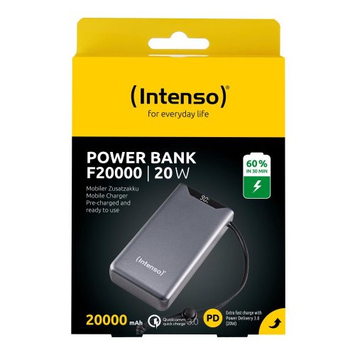 Портативний зарядний пристрій (повербанк) INTENSO 20000mAh QC3.0 F20000 GREY 7332054