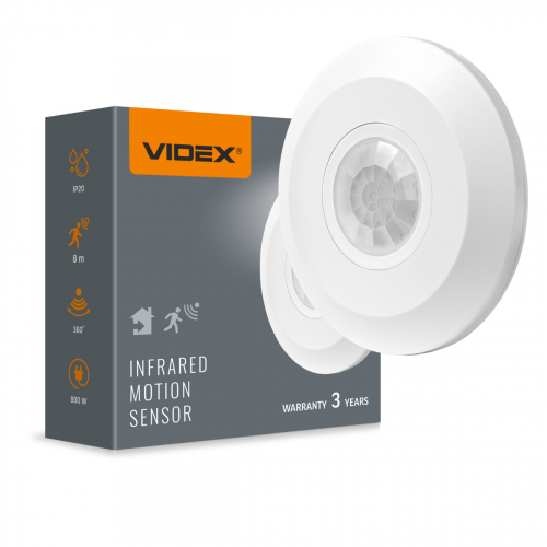 Датчик движения и освещенности Videx 800W IP20 инфракрасный белый VL-SPC05W