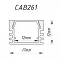 Профиль алюминиевый 2м.п накладной Feron CAB261 анод. с рассеивателем для LED ленты серебро 4340