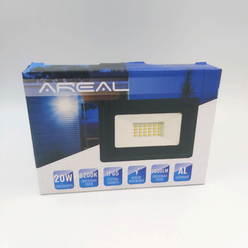 Світлодіодний прожектор 20W Biom AREAL 6200К IP65 1600Lm SMD2835 PR-20 22309