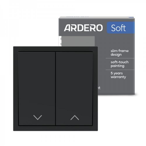 Выключатель для жалюзи Ardero EV152-B Soft двухклавишный черный 9080