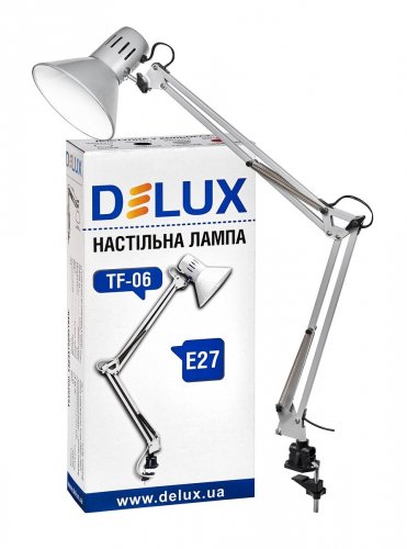 Настольная лампа DELUX TF-06 E27 Серебристый 90012372