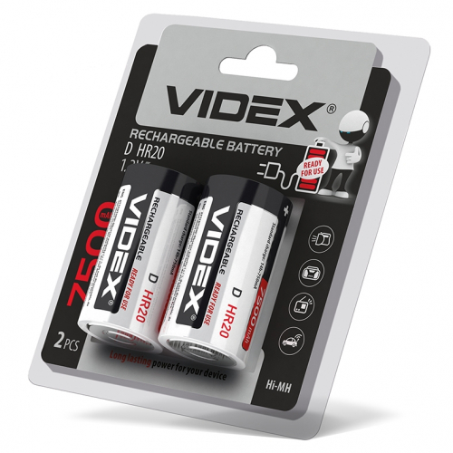 Акумулятор Videx HR20 7500mAh 1.2V double blister/ блістер 2шт. HR20/7500/2DB
