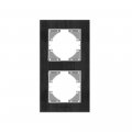 Рамка Videx Binera 2 поста вертикальна чорний алюміній VF-BNFRA2V-B