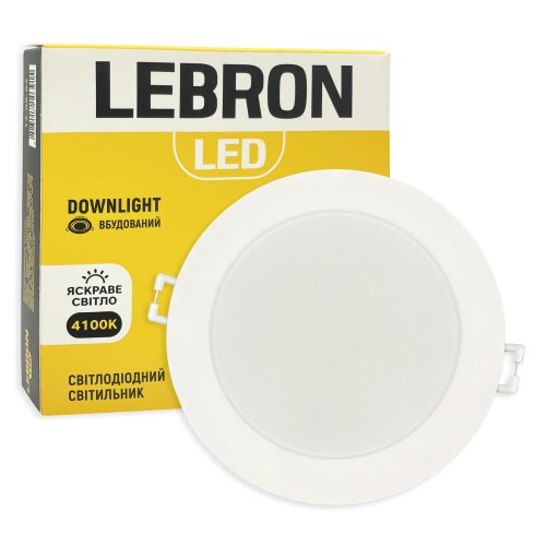 LED cветильник Lebron L-DR 9W 4100К круг 12-09-63