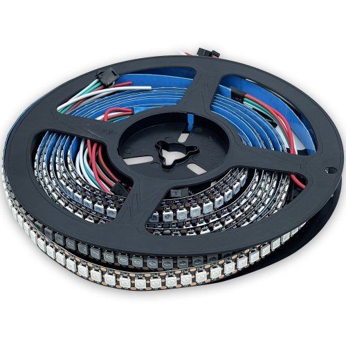 Адресна Smart LED стрічка LT WS2812B SMD5050 Digital RGB 144шт/м 36W/м 5V IP20 чорна 93015