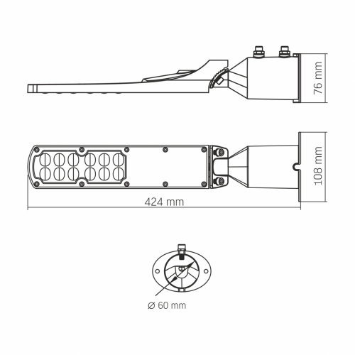 LED світильник вуличний консольний VIDEX 30W 5000K VL-SLE18-0305