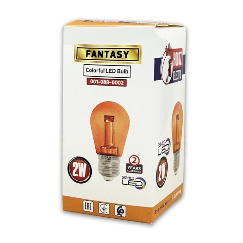 LED лампа Horoz FANTASY оранжевая 2W E27 001-088-0002-070