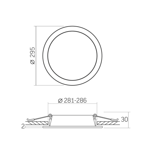 Точковий LED світильник Videx Back 26W 5000K вбудований круглий VL-DLBR-265