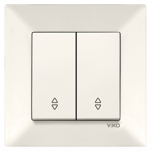 Выключатель проходной  2-х клавишный Viko Meridian кремовый (90970217-WH)