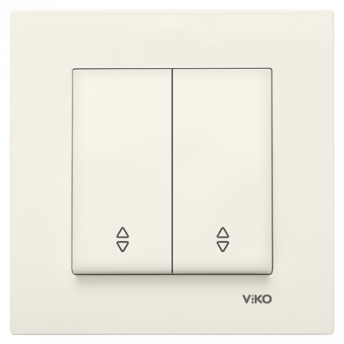 Выключатель проходной  2-х клавишный Viko Karre кремовый (90960117)