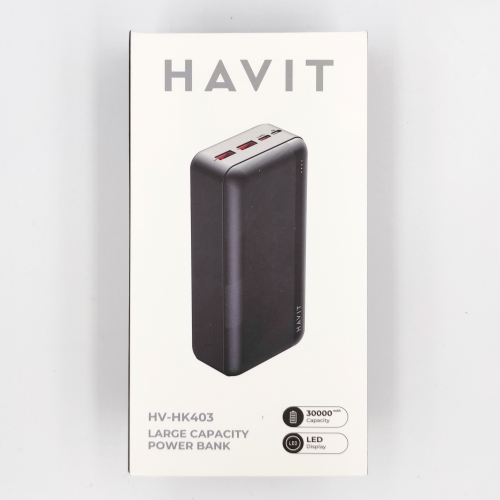 Портативний зарядний пристрій (повербанк) HAVIT HV-HK403 Black 30000mAh