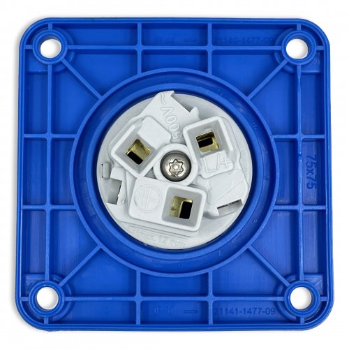 Розетка силова промислова TP Electric 3x16A 2P+PE із заземленням 75x75мм пряма 60-40-81