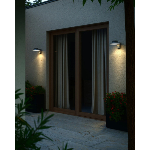 LED світильник вуличний Nordlux Justina на сонячній батареї 5W 3000K IP44 з датчиком руху графіт 2418071050