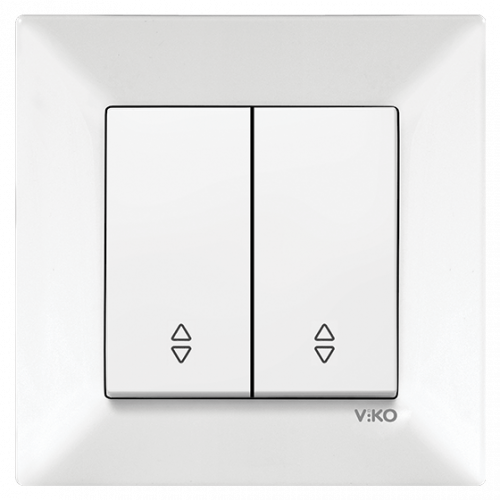 Вимикач прохідний 2-х клавішний Viko Meridian білий (90970017-WH)