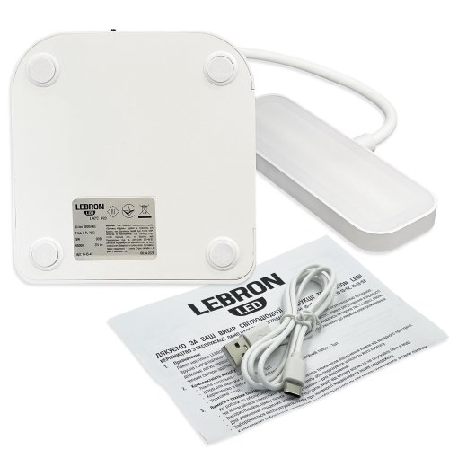 Настільна LED лампа акумуляторна Lebron L-TL-7603 гнучка 5W 3000-6500K білий 15-13-41