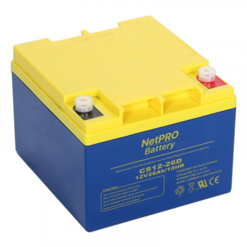 Аккумулятор свинцово-кислотный NetPRO Deep Cycle AGM CS12-26D 12В 26Ач bat-netpro-cs-12-26d