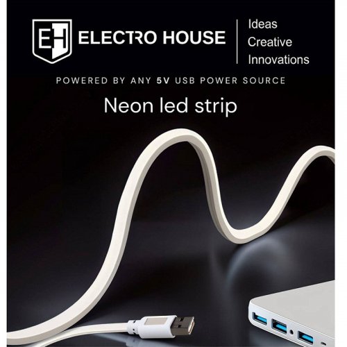 Светодиодный неон ElectroHouse SMD2835 96шт/м 10W/м 4000К IP65 5V EH-STR-NP1