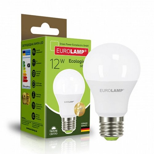 LED лампа Eurolamp ECO серия "P" A60 12W E27 3000K LED-A60-12273(P)