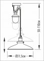 Підвісний світильник зелена патина з противагою PikArt +1852